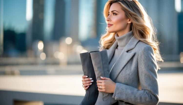 Look Bota Cinza