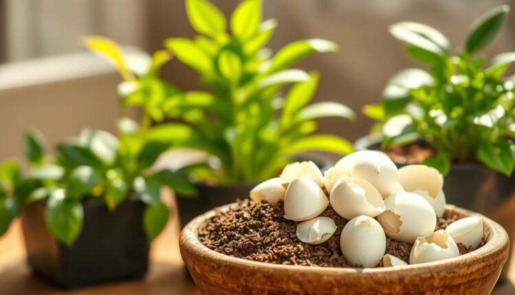 Essa mistura com casca de ovo e borra de café está fortalecendo plantas de vaso