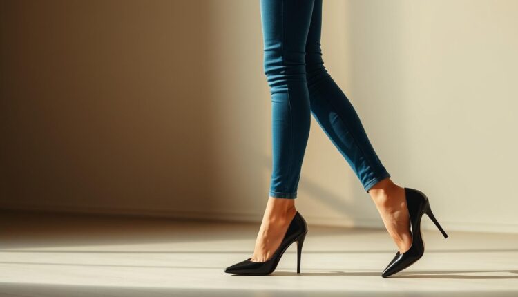 O jeito certo de usar calça jeans com salto e alongar a silhueta sem esforço