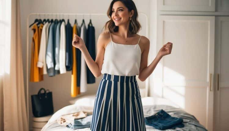 Ideias de Look com saia listrada: Modernidade e elegância casual
