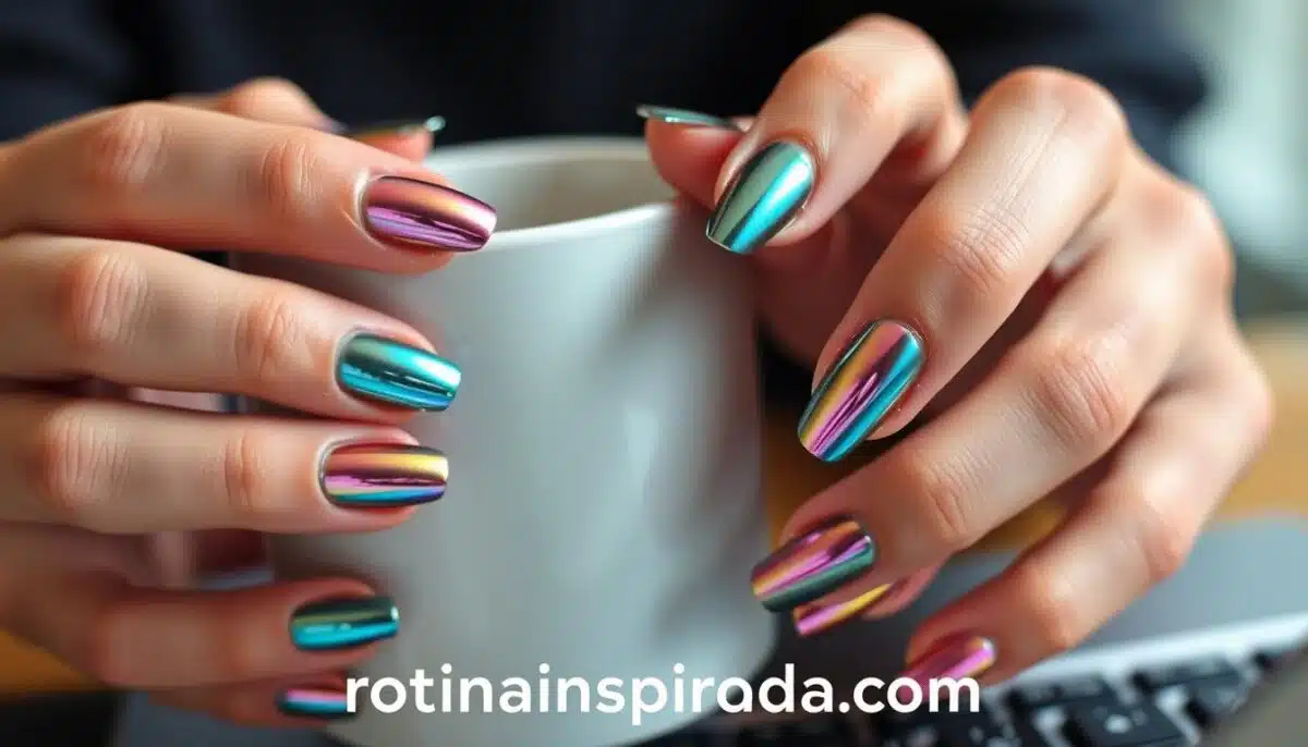 Como adaptar a tendência das unhas cromadas pro dia a dia Como adaptar a tendência das unhas cromadas pro dia a dia