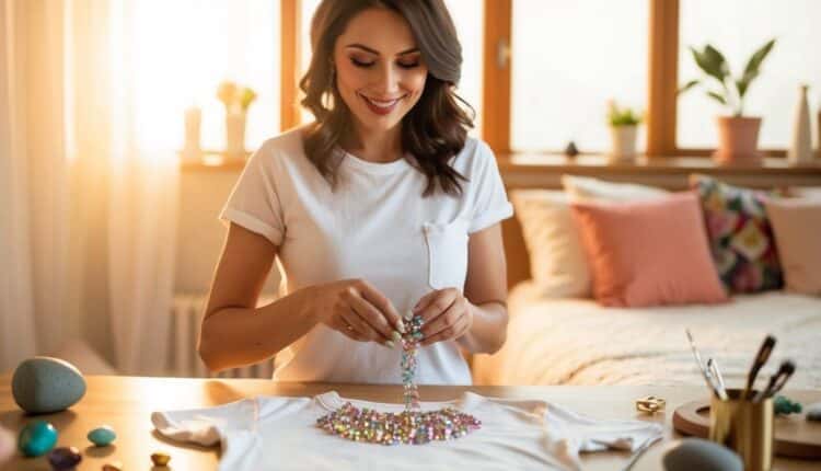 Jeito fácil de deixar suas roupas mais estilosas com strass